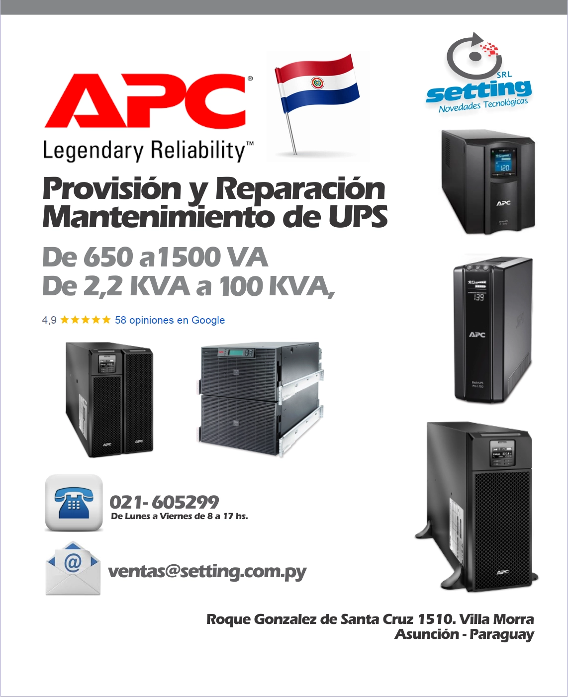 UPS APC en Paraguay - Setting SRL
